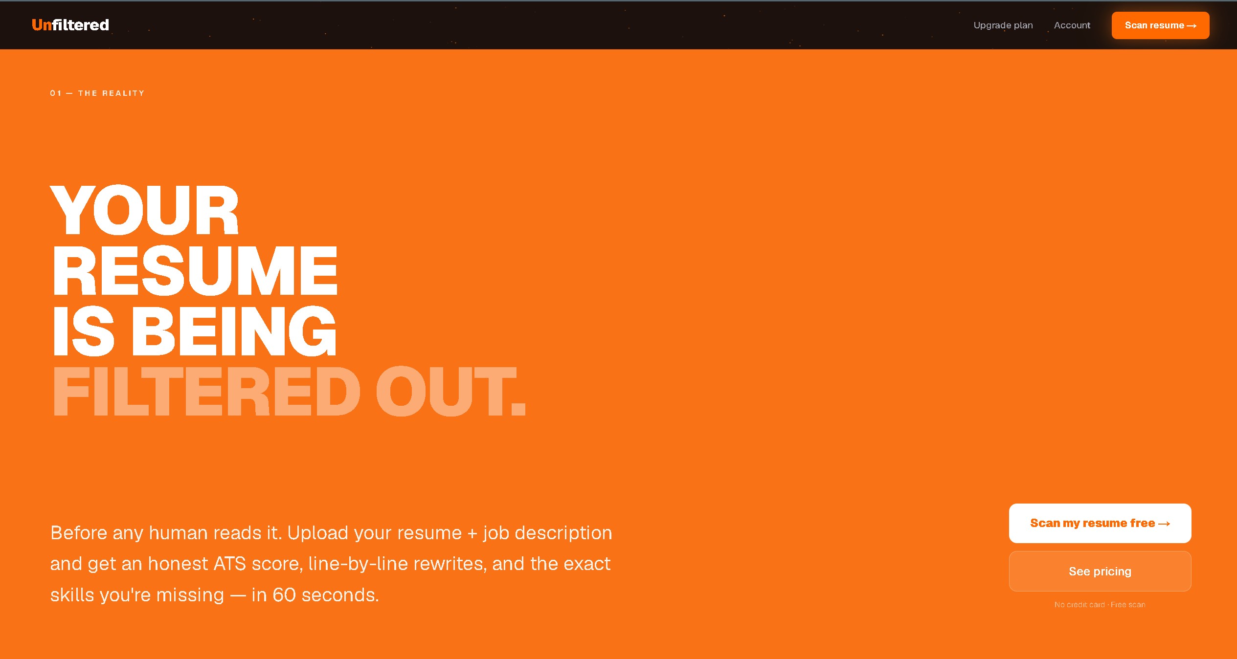 Unfiltered project preview screenshot